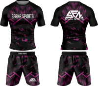 Nouveauté : Ensemble Rashguard Homme Sans Gi, T-shirt de Compression à Manches Courtes et Short de Boxe, Tenue de Combat en Spandex/Polyester Respirant