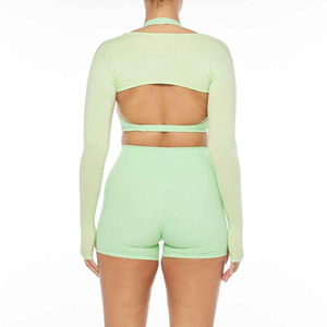 New Style Custom Design Logo Sublimation Print Customized 3 Piece Workout Yoga Sets for Women High Waisted - Product Image 4