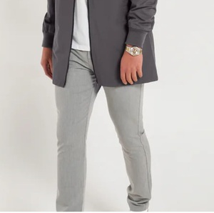 Pantalón Chino de Corte Ajustado, Color Liso, con Bolsillos, Elástico, Formal, Antiarrugas, para Hombre - Product Image 3