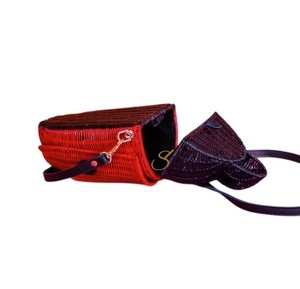 Sac à bandoulière en rotin tressé à la main en forme de coccinelle, sac de rangement créatif en forme d'insecte, nouveauté, sac à bandoulière rouge tressé pour femme - Product Image 2