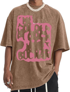 เสื้อยืดโอเวอร์ไซส์ลายฟอกสี - เสื้อยืดสตรีทแวร์สไตล์วินเทจเรโทร - เสื้อคอตตอนเนื้อหนาทรงไหล่ตกพร้อมโลโก้สั่งทำสำหรับผู้ชาย - Product Image 5