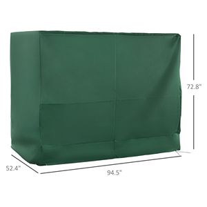 Copertura per Dondolo da Giardino a 3 Posti in Oxford 600D, Impermeabile e Anti-UV, Resistente e Adatta al Giardino, Verde Scuro - Product Image 3