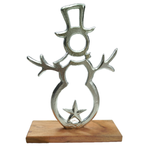 Ornement de table contemporain Sculpture en métal de renne de Noël avec base en bois Ornements de décoration de chambre esthétique moderne - Product Image 6