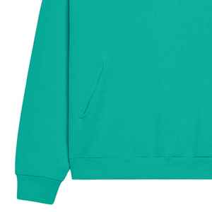 Sweat-shirt à capuche pour homme, couleur turquoise, coupe classique, décontracté, automne, couleur unie, tricoté en molleton bouclette, avec poches, OEM ODM, logo X - Product Image 2