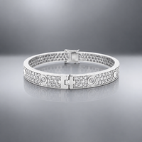 Bracelet jonc en argent sterling 925 avec diamants CVD 5-6 carats, cultivés en laboratoire, qualité EF VVS VS, motif à vis de créateur, vente en gros