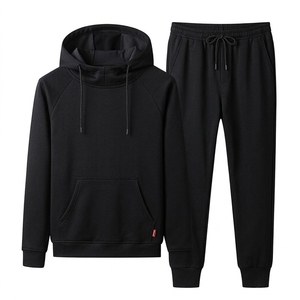 Ensemble de survêtement en coton personnalisé pour hommes, sweat à capuche et pantalon de jogging, vêtements de sport décontractés antistatiques de haute qualité pour l'automne, vente en gros - Product Image 3