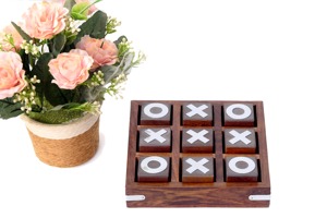 Jeu de Tic Tac Toe carré en bois fait main, écologique et parfait pour les enfants et les familles, jeu de table multijoueur, éducatif Montessori - Product Image 3