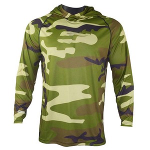 Camisa de Pesca con Capucha de Manga Larga con Camuflaje para Hombre, Secado Rápido, UPF 50, Top Deportivo para Exteriores, Estampado de Logotipo Frontal - Product Image 4