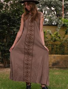Vestido Maxi de Algodón Sostenible para Mujer, Estilo Bohemio sin Mangas, Largo, para Viajes de Verano, Playa y Uso Diario - Product Image 1