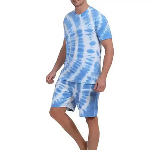 ชุดลำลองฤดูร้อนสำหรับผู้ชาย ชุดสองชิ้นแบบสั่งทำสีพื้น กางเกงขาสั้นและเสื้อพิมพ์ลายสำหรับใส่เดินเล่น ชุดฤดูร้อนใส่สบาย - Product Image 3