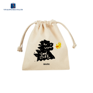 Reusable Marketing Cotton Canvas <b>Drawstring</b> <b>Pouch</b> Cartoon Printed Eco Friendly For Wedding And Event Gift Use - Product Image 6