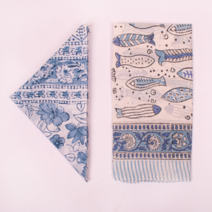 Foulard carré durable en coton, bandana imprimé à la main pour l'été, accessoires unisexes multicolores écologiques - Product Image 4