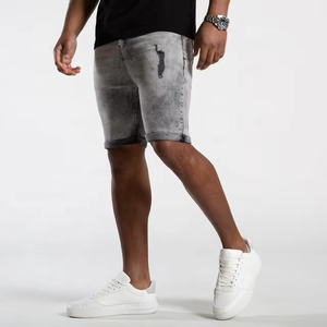 Shorts décontractés pour hommes en tissu Oxford 100 % coton de haute qualité, imprimé léopard, délavé à l'acide, séchage rapide, légers et confortables - Product Image 1
