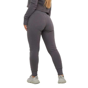 Conjunto Deportivo de Punto Gris para Mujer, Corte Ajustado, Informal, Sudadera con Capucha y Bolsillo, Transpirable, para Todas las Temporadas - Product Image 3
