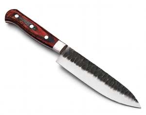 Cuchillo de Cocina de Acero Forjado a Mano con Acabado Martillado y Mango de Madera Pakka, Herramienta Culinaria - Product Image 3