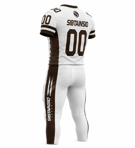 Nouveauté Ensemble d'uniformes de football américain personnalisés sublimés pour adultes à manches courtes 100% polyester respirant à séchage rapide - Product Image 3