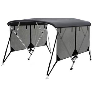 Auvent <span class=keywords><strong>de</strong></span> bateau pliable en <span class=keywords><strong>toile</strong></span> 600D résistant aux UV avec cadre en aluminium à 4 arceaux, protection pluie et soleil, qualité marine, vente en gros - Product Image 1