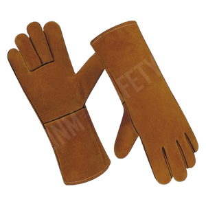 Gants de sécurité industriels robustes en cuir de vachette pleine fleur, résistants aux coupures, à la chaleur et aux étincelles, pour travaux de construction - Product Image 3