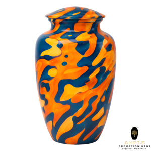 โกศบรรจุอัฐิสไตล์ยุโรปหรูหรา ทำจากอะลูมิเนียม สีส้มดำ ทันสมัย เป็นมิตรกับสิ่งแวดล้อม ทนทาน ออกแบบอย่างมีสไตล์ - Product Image 1