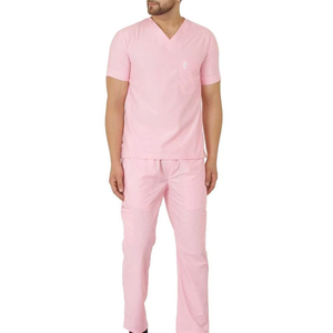 V-neck Surgical Men <b>Doctors</b> Nurses Dental Clinic Nurse Coat and Pant Hospital Square Collar Medical V-NECK Scrubs Uniforms <b>Sets</b> - Product Image 1