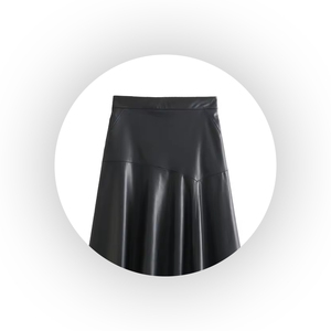 Jupe en cuir taille haute pour femme, style décontracté, respirante et naturelle, personnalisable par un fabricant professionnel, fourniture OEM - Product Image 2