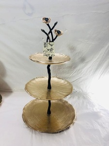 Handmade Unicorn Handicraft 3 Tier Wood Round <b>Cake</b> <b>Stand</b> Dishwasher Safe Dessert Display India Made - Product Image 1