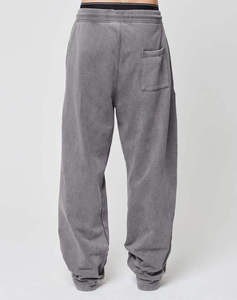 Pantalones de lona con lavado ácido, OEM al por mayor, de cintura alta, holgados, ligeros para hombre, con forro polar ecológico - Product Image 2