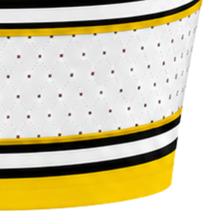 Haut court de cheerleading sans manches jaune, blanc et noir pour femme, col en V, uniforme de performance athlétique pour équipe, compétition sportive - Product Image 6