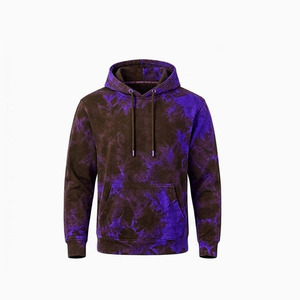Sweat à capuche pour homme 2026 avec cordon de serrage, imprimé vintage, en polyester et coton, tie-dye, personnalisé, effet délavé à l'acide vintage - Product Image 1