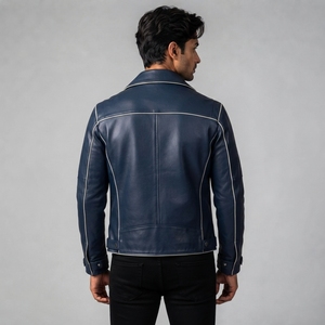 2026 High Street Men's Leather <b>Jacket</b> Professional Custom Logo Printing <b>Light</b> <b>Weight</b> Breathable High Quality OEM Serviced - Product Image 3