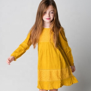 Robe à manches longues pour fille, blanche, style Boho, avec encolure ronde, en dentelle, magnifique tenue pour cadeau, nouvelle collection - Product Image 1