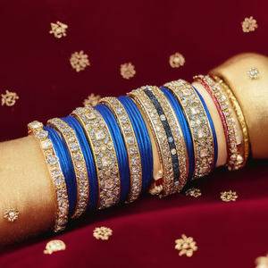 Sparkling Austrian Stone Fashion Jewelry <b>Set</b> 10575609BLU_2.8 for Wedding & Festive Wear - Product Image 3