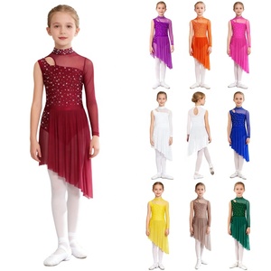 Vestido de Danza Lírica para Niñas de 6 a 16 Años, Traje de Danza con Falda Dividida, Ropa de Danza para Actuaciones, Competiciones de Danza, Recitales, Bailes de Salón - Product Image 1