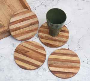 Juego de Posavasos de Madera Personalizados - Estilo Zen Asiático, No Tóxicos y Resistentes al Calor, Reutilizables y Ecológicos, con Grabado Láser - Product Image 6