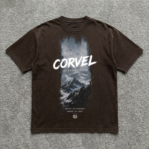 Camiseta vintage con estampado de montaña, diseño gráfico DTG, camiseta extragrande para hombre, cuello redondo, corte relajado, estilo moderno, informal y urbano. - Product Image 5