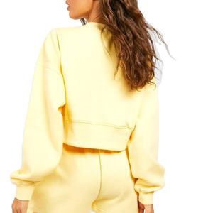 เสื้อสเวตเตอร์โอเวอร์ไซส์ของผู้หญิงเสื้อคอลูกเรือเสื้อสวมหัวสไตล์ฮิปฮอปไหล่ตก - Product Image 5