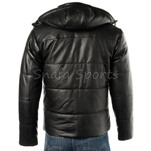New Style Luxury Design <b>Men's</b> Leather <b>Jacket</b> Heavyweight Waterproof Stand Eco-Friendly Comfortable Winter Leather <b>Jackets</b> - Product Image 6