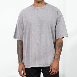 Camiseta de Verano para Hombre, Nueva Moda, Lavado Ácido, 100% Algodón, Antiarrugas, Transpirable, Corte Regular, Informal - Product Image 1