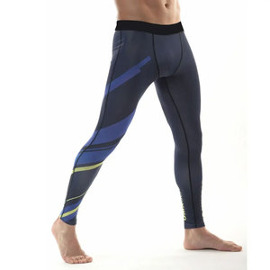 Leggings de compression longs pour hommes, imprimé géométrique, spandex, polyester, taille élastique, pantalon de compression - Product Image 6