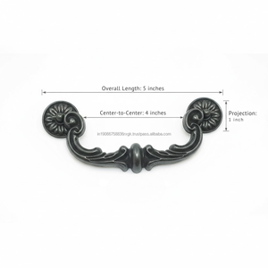 AG Elements AG H134 Black Cast Iron <b>Drawer</b> Pull Handle 2.5 Inch Durable Powder Coated Smooth Finish <b>Decorative</b> Cabinet Furniture - Product Image 3