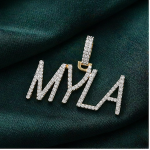 Hip Hop Custom Bling Iced Block <b>Initial</b> Letter Name <b>Pendant</b> 925 <b>Silver</b> Rhodium Plated Lab Grown Diamond Necklace Fine Charm Gift - Product Image 6