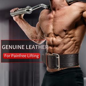 Fitness sur mesure réglable dynamophilie haltérophilie cuir Gym Fitness noir ceintures en cuir véritable - Product Image 3