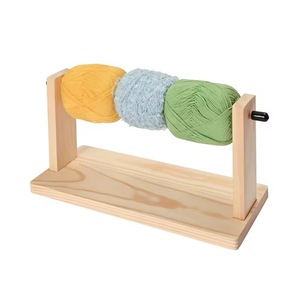 <b>Wooden</b> Yarn Holder Stand Oval Shape Simple Design for Hand Knitting Convenient Use - Product Image 2