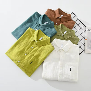 Camisa de Hombre 2026, Camisas Holgadas de Manga Larga para Hombre, de Algodón y Lino, de Color Sólido, Baratas - Product Image 6