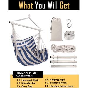 Heavy-Duty <b>Hammock</b> Chair Swing Supports 500 Lbs for Outdoor Patio Use - Product Image 5