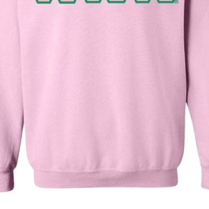AKA Light Pink Twill Crewneck Sweatshirt <b>Green</b> Embroidered Letters Unisex Greek Sorority Apparel 2 Day Ship OEM ODM - Product Image 5