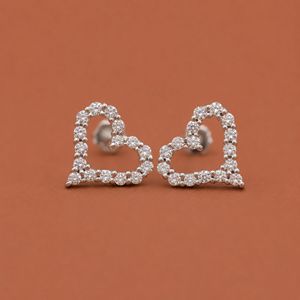 ต่างหูรูปหัวใจเพชร เงินแท้ 925 ต่างหูคริสตัลรูปหัวใจ - Product Image 1