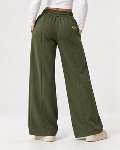 Pantalon de survêtement large pour femme F2WIN, taille haute, cordon de serrage, coupe décontractée, longueur intégrale, bleu marine uni avec poches - Product Image 6