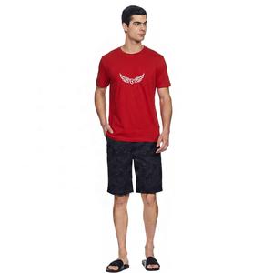 Camiseta de Manga Corta Rosa para Hombre con Logotipo, Corte Regular, Cuello Redondo, Informal, Transpirable, de Algodón - Product Image 2