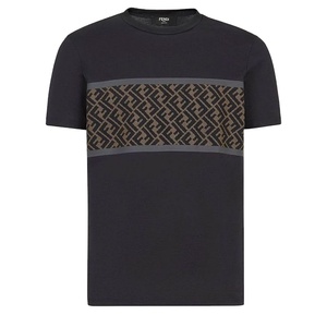 Camiseta de punto de manga corta con cuello redondo negro con estampado personalizado para hombre 100% algodón ecológico prelavado preencogido antibolitas informal - Product Image 5